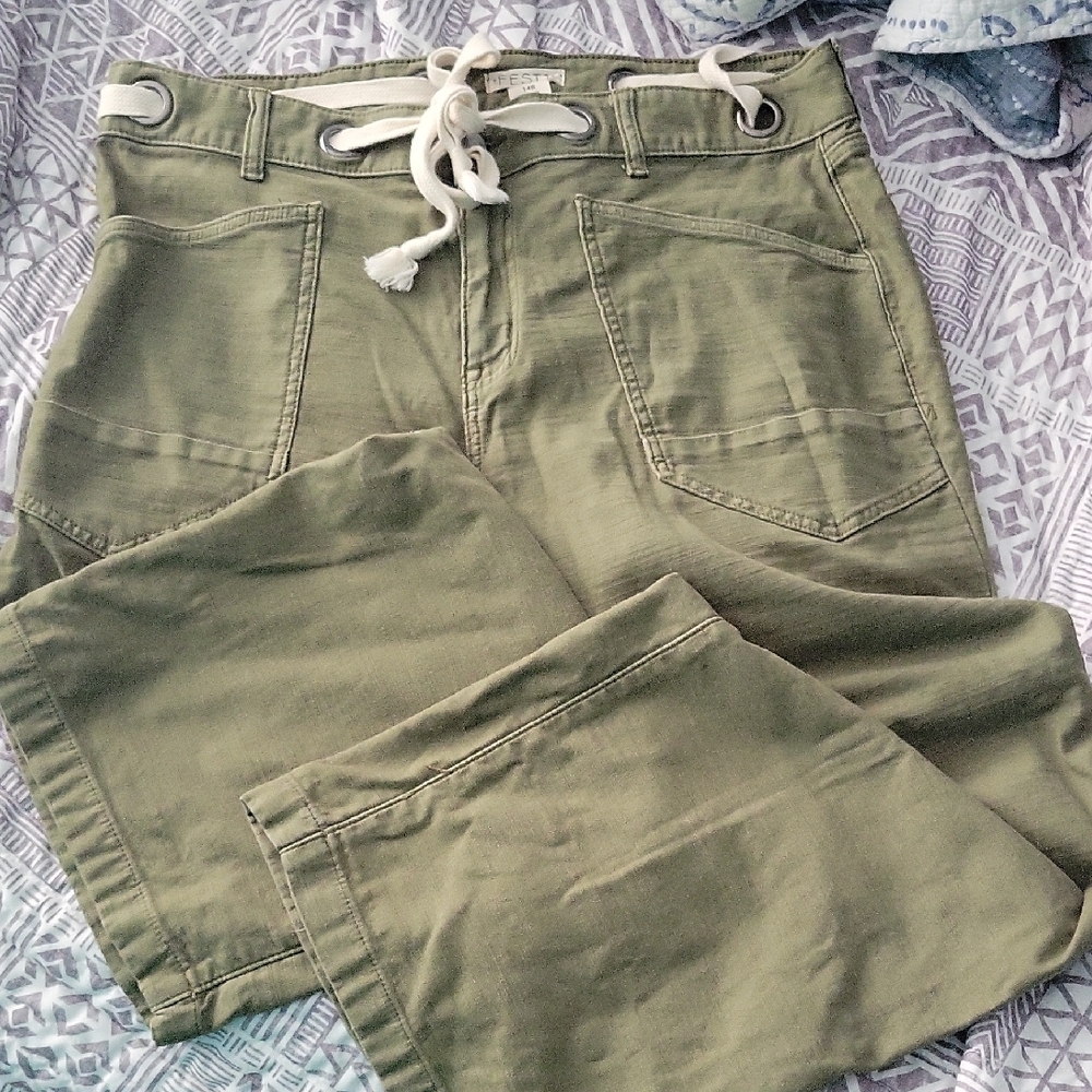 Torrid " Festi" Olive Green Wide-Leg Pants with Drawstring
